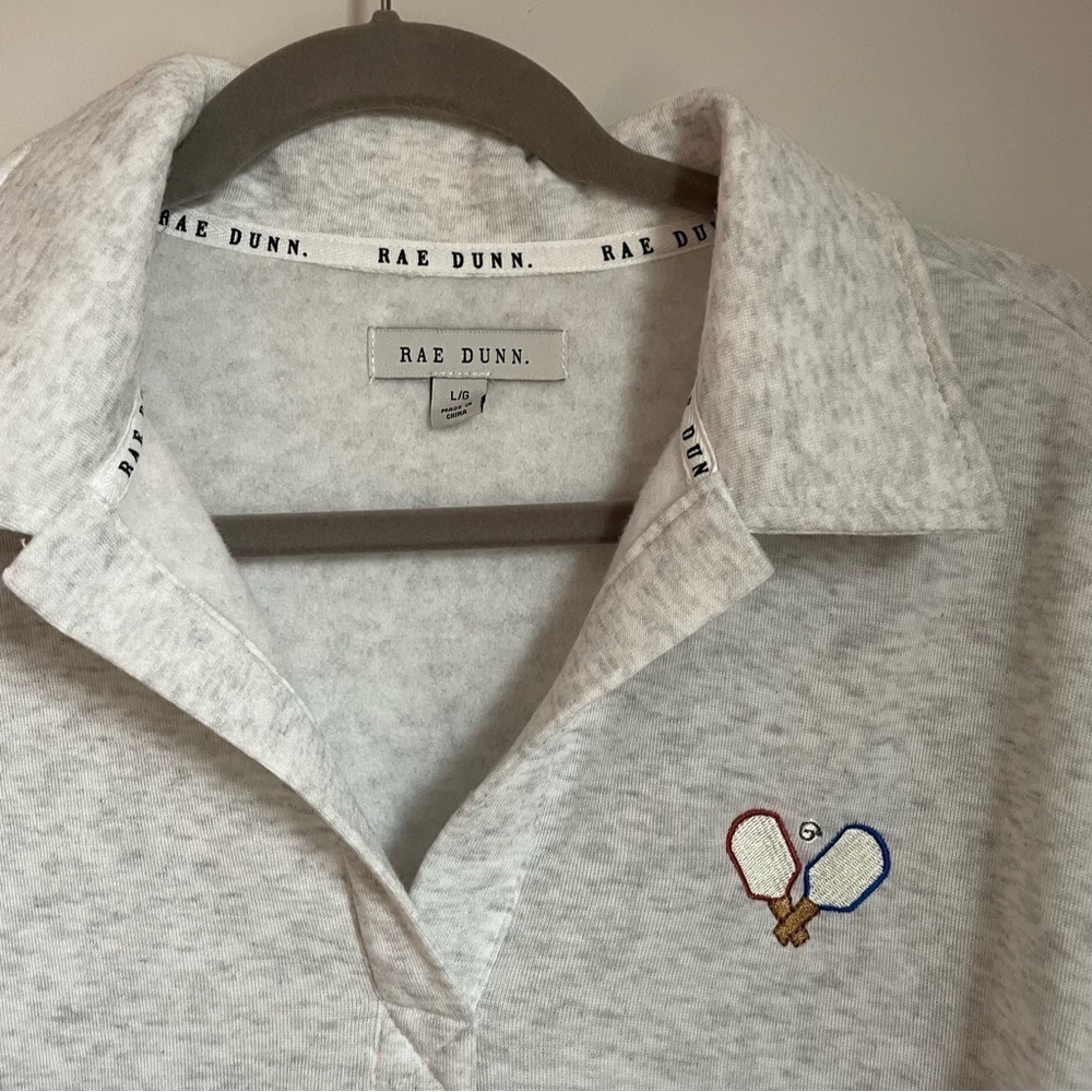 Rae Dunn Gray Pullover Pickleball Sweatshirt - Picture 2 of 5